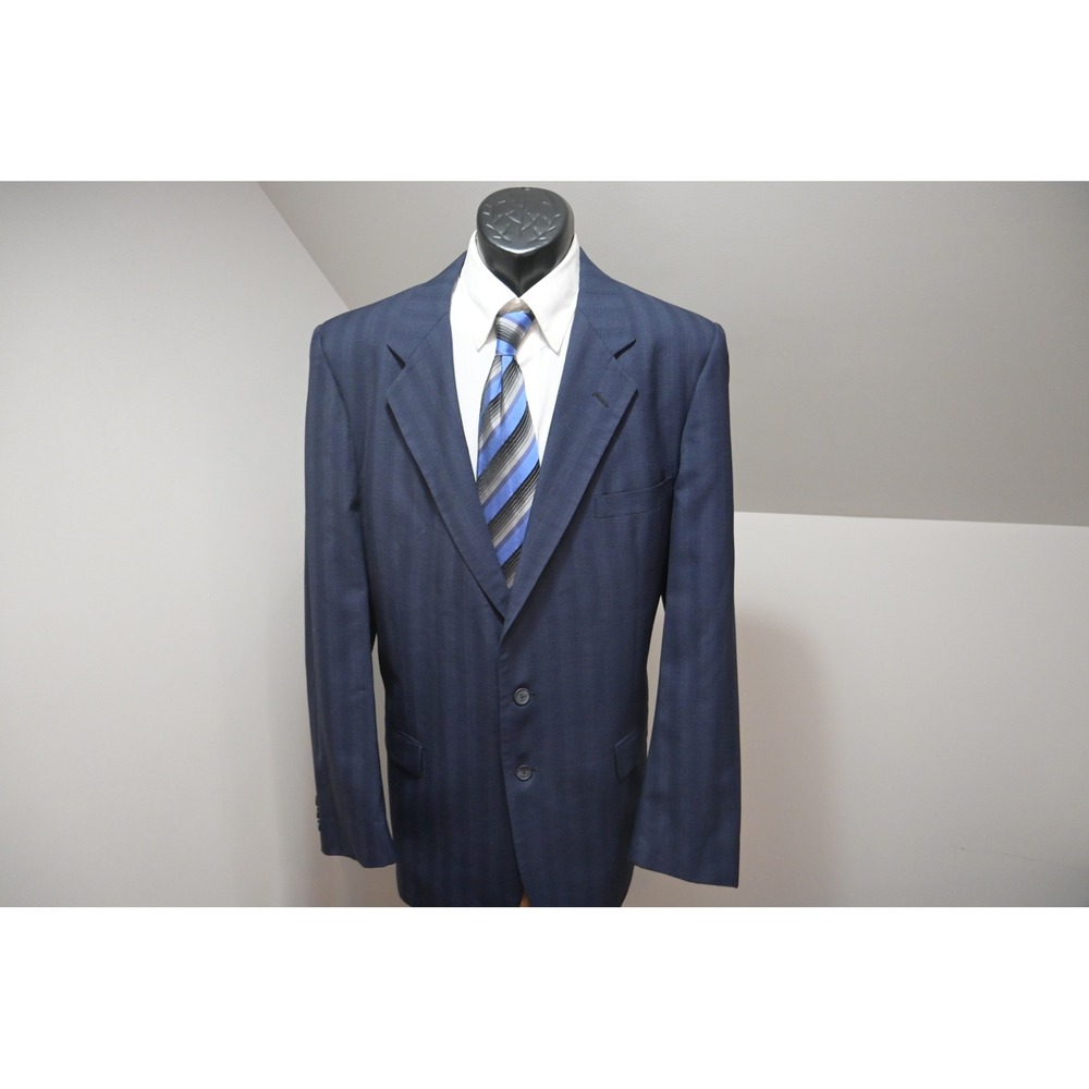 Givenchy Blazer Men Sizeβ 46L Navy Blue Shadow Stripe Two Button Formal